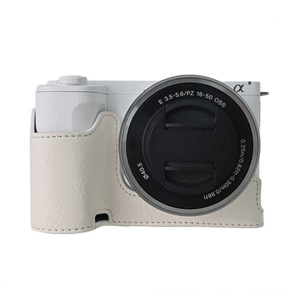 For Sony Alpha ZV-E10 II Camera Case Large Cutout Litchi Texture PU Leather Protective Cover