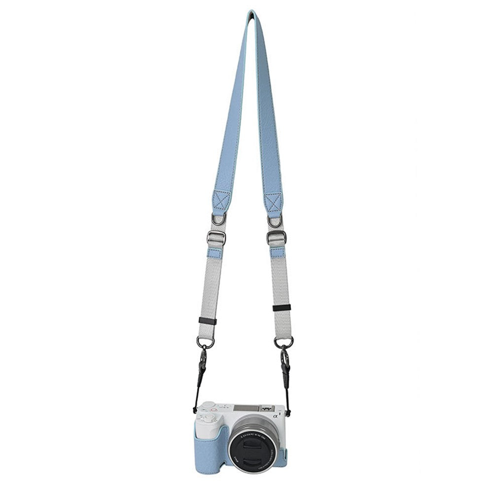For Sony Alpha ZV-E10 II Camera Case with Shoulder Strap Large Cutout Litchi Texture PU Protective Cover