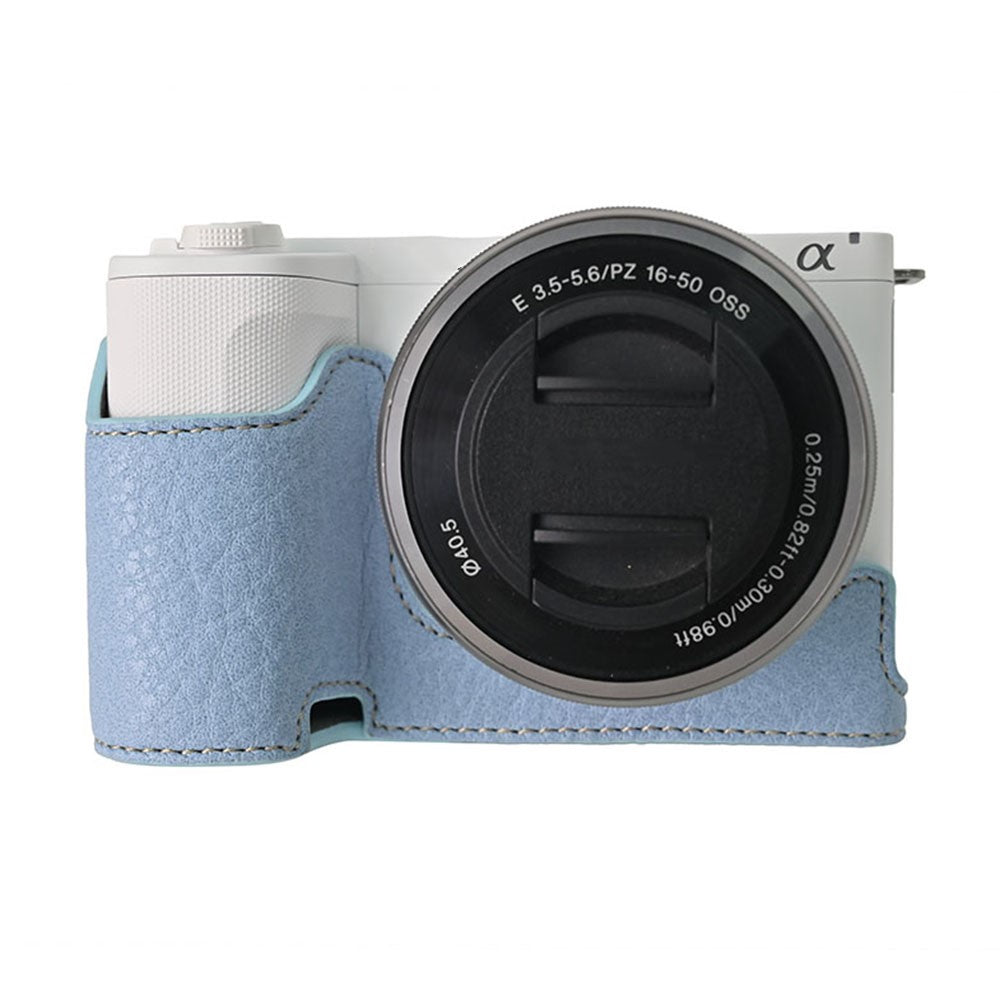 For Sony Alpha ZV-E10 II Camera Case with Shoulder Strap Large Cutout Litchi Texture PU Protective Cover