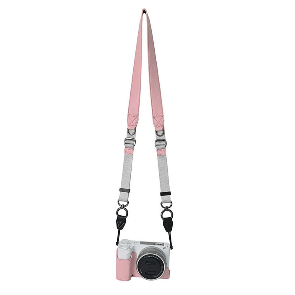 For Sony Alpha ZV-E10 II Camera Case with Shoulder Strap Large Cutout Litchi Texture PU Protective Cover
