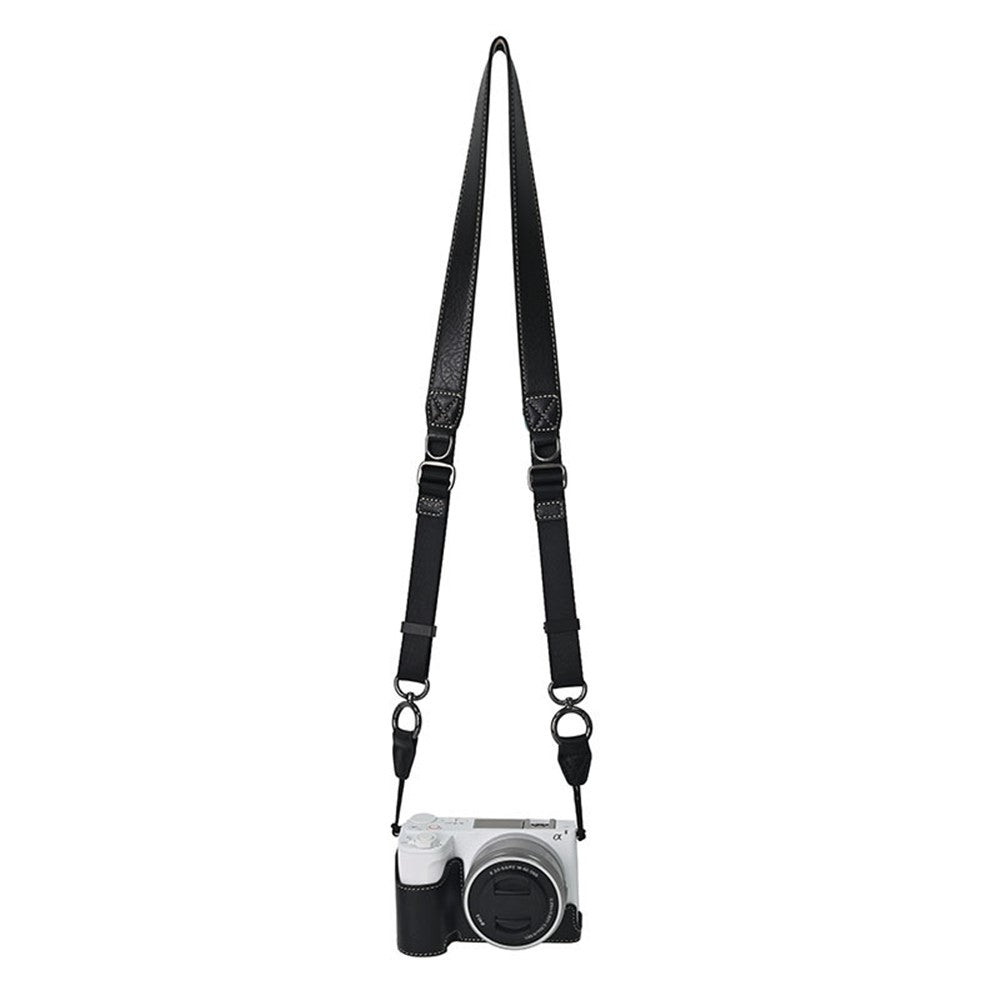 For Sony Alpha ZV-E10 II Camera Case with Shoulder Strap Large Cutout Litchi Texture PU Protective Cover
