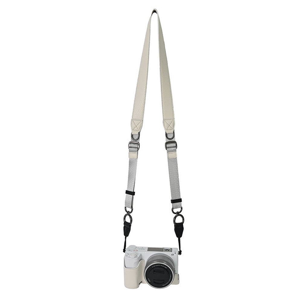 For Sony Alpha ZV-E10 II Camera Case with Shoulder Strap Large Cutout Litchi Texture PU Protective Cover