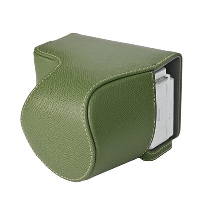 For Sony Alpha ZV-E10 II Textured PU Leather Camera Case with Battery Hole + Strap + Lens Storage Bag