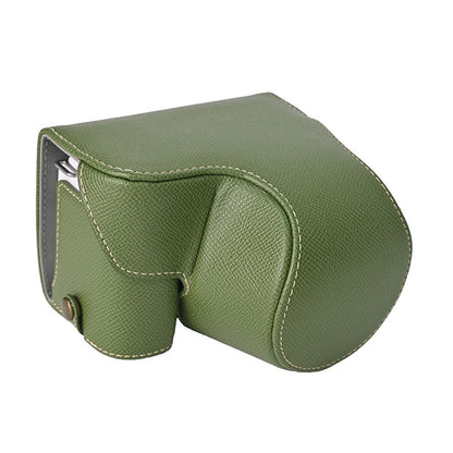 For Sony Alpha ZV-E10 II Textured PU Leather Camera Case with Battery Hole + Strap + Lens Storage Bag