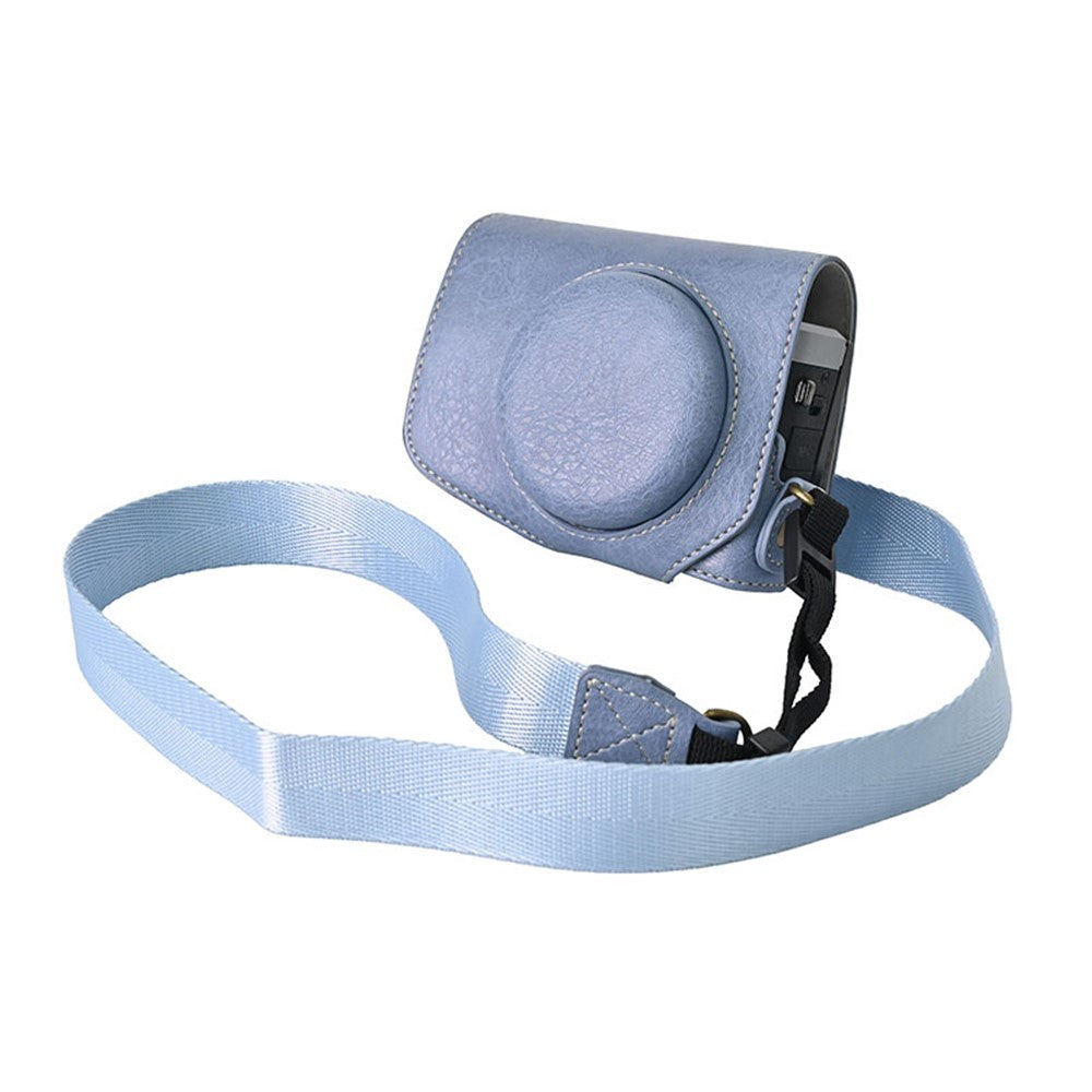 For Canon G7 X Mark II / G7 X Mark III Litchi Textured PU Leather Camera Case with Shoulder Strap