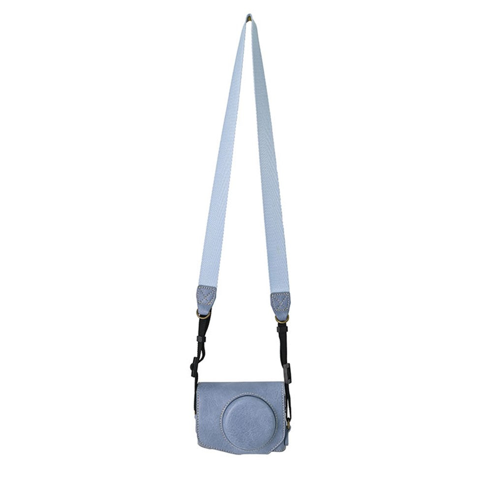 For Canon G7 X Mark II / G7 X Mark III Litchi Textured PU Leather Camera Case with Shoulder Strap