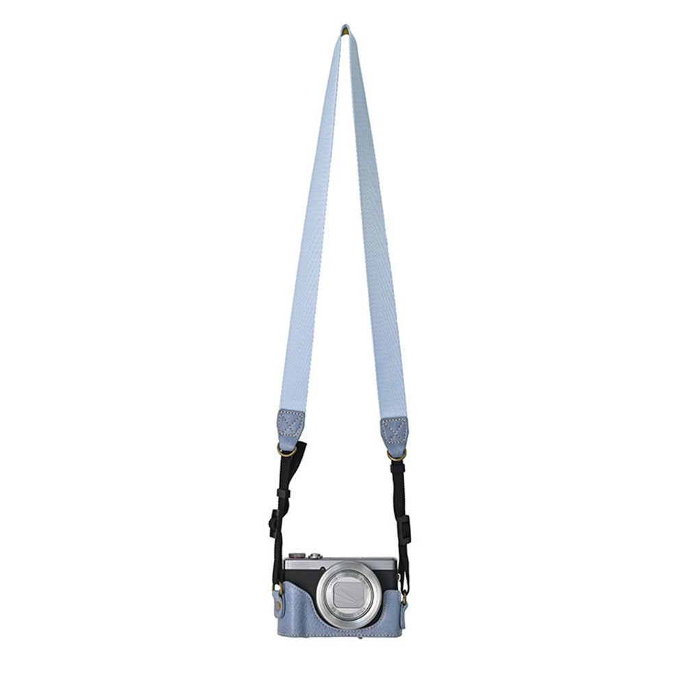 For Canon G7 X Mark II / G7 X Mark III Litchi Textured PU Leather Camera Case with Shoulder Strap