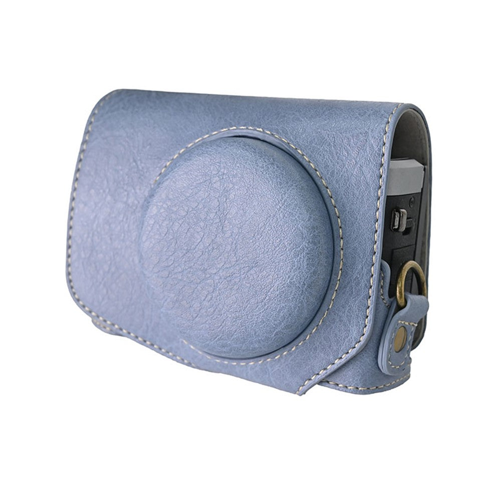 For Canon G7 X Mark II / G7 X Mark III Litchi Textured PU Leather Camera Case with Shoulder Strap