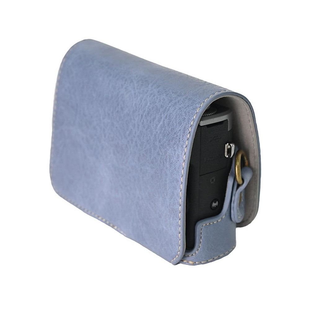For Canon G7 X Mark II / G7 X Mark III Litchi Textured PU Leather Camera Case with Shoulder Strap