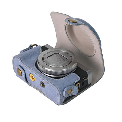 For Canon G7 X Mark II / G7 X Mark III Litchi Textured PU Leather Camera Case with Shoulder Strap