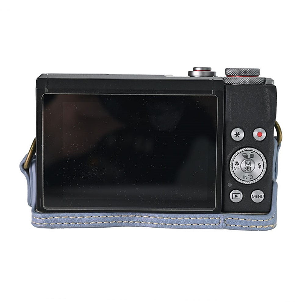 For Canon G7 X Mark II / G7 X Mark III Litchi Textured PU Leather Camera Case with Shoulder Strap