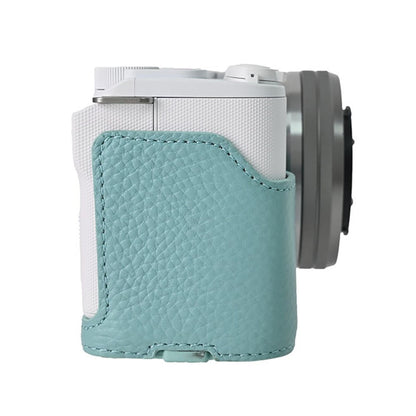 For Sony Alpha ZV-E10 II Camera Case Large Opening Genuine Cow Leather Protector with Shoulder Strap