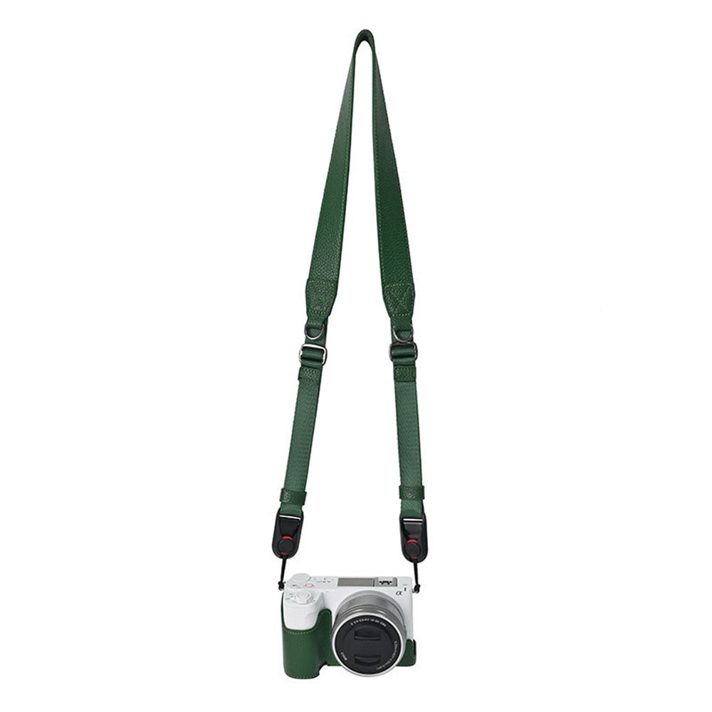 For Sony Alpha ZV-E10 II Camera Case Large Opening Genuine Cow Leather Protector with Shoulder Strap