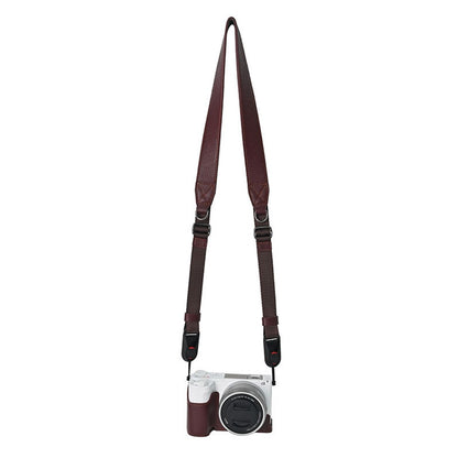 For Sony Alpha ZV-E10 II Camera Case Large Opening Genuine Cow Leather Protector with Shoulder Strap