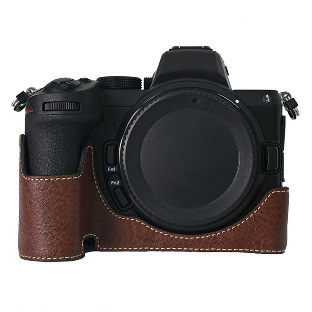 For Nikon Z 5 / Z 6 II / Z 7 II Camera Case Large Cutout Litchi Texture PU Leather Protective Cover