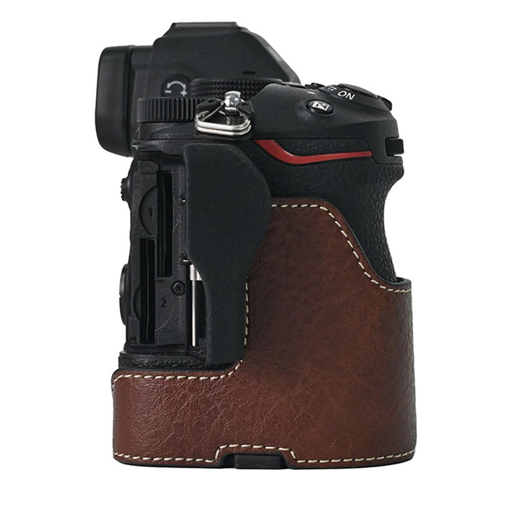 For Nikon Z 5 / Z 6 II / Z 7 II Camera Case Large Cutout Litchi Texture PU Leather Protective Cover