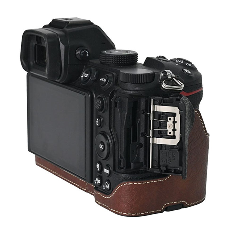 For Nikon Z 5 / Z 6 II / Z 7 II Camera Case Large Cutout Litchi Texture PU Leather Protective Cover