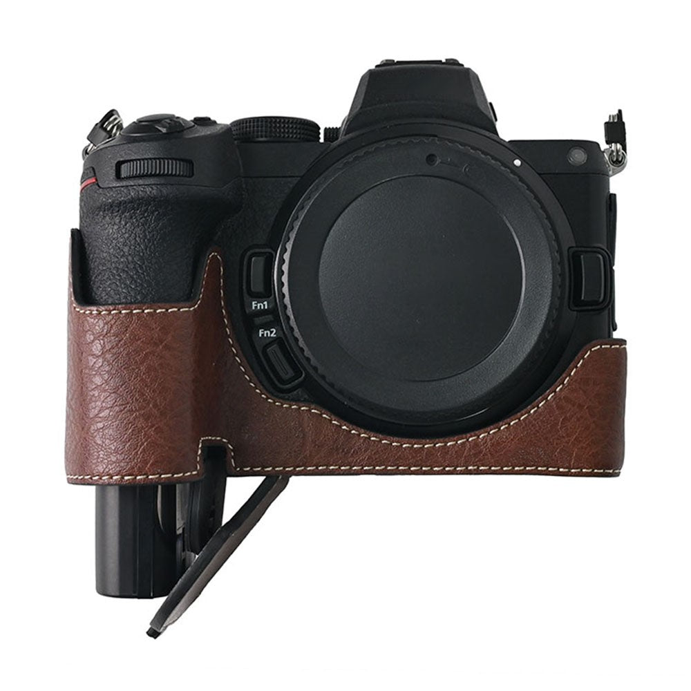 For Nikon Z 5 / Z 6 II / Z 7 II Camera Case Large Cutout Litchi Texture PU Leather Protective Cover
