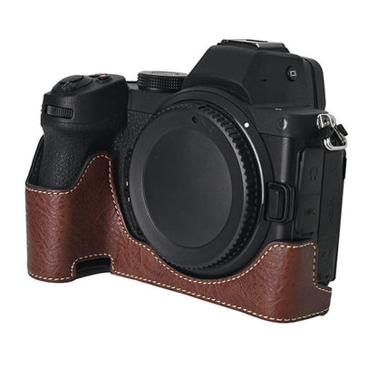 For Nikon Z 5 / Z 6 II / Z 7 II Camera Case Large Cutout Litchi Texture PU Leather Protective Cover