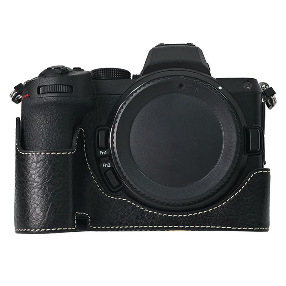 For Nikon Z 5 / Z 6 II / Z 7 II Camera Case Large Cutout Litchi Texture PU Leather Protective Cover