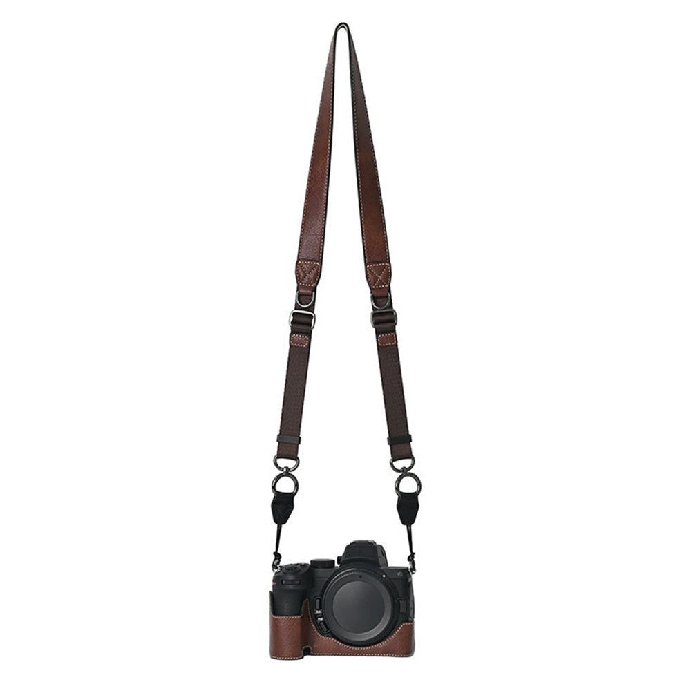 For Nikon Z 5 / Z 6 II / Z 7 II Camera Case with Shoulder Strap Large Cutout Litchi Texture PU Protective Cover