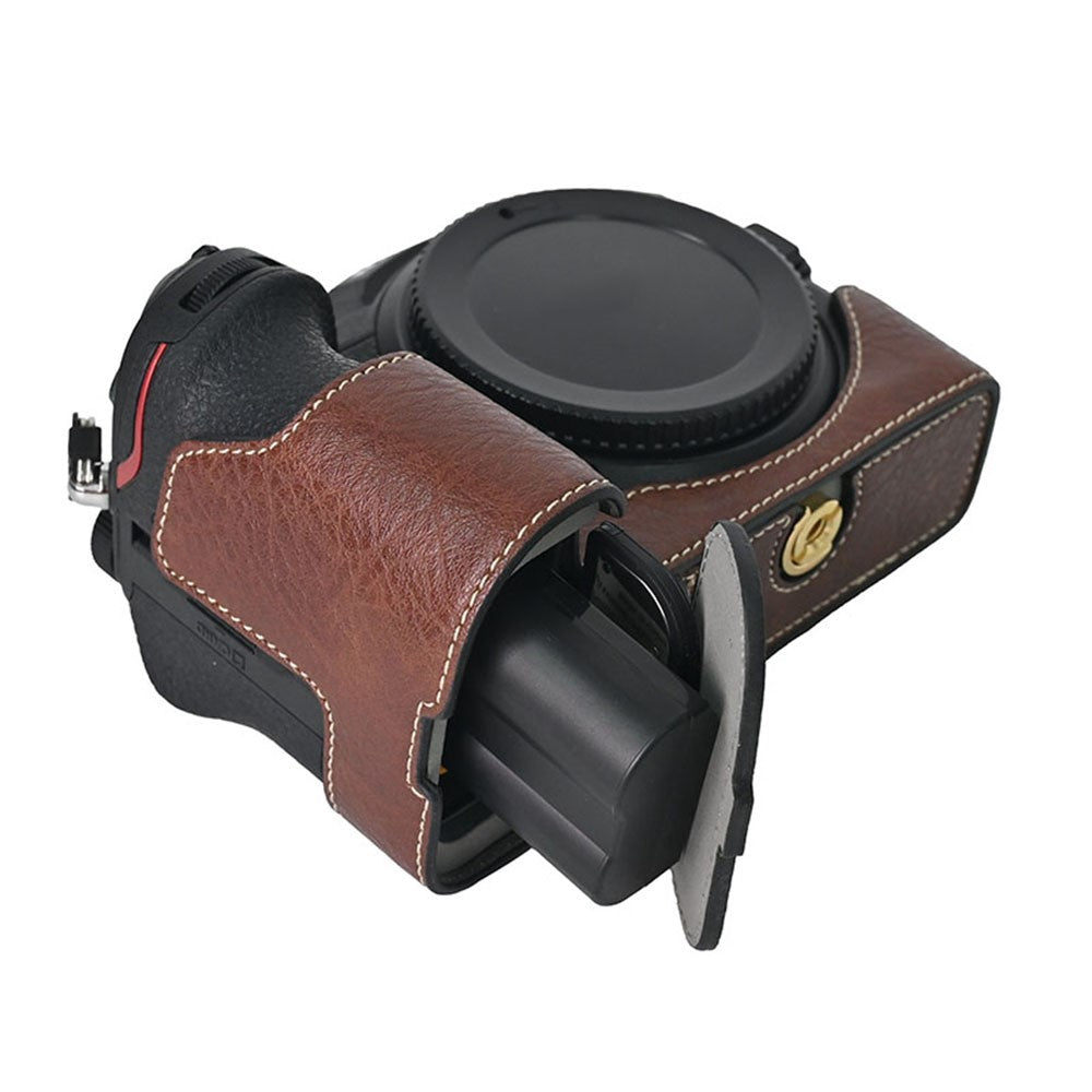 For Nikon Z 5 / Z 6 II / Z 7 II Camera Case with Shoulder Strap Large Cutout Litchi Texture PU Protective Cover