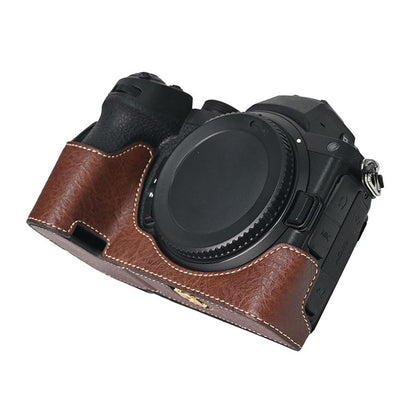 For Nikon Z 5 / Z 6 II / Z 7 II Camera Case with Shoulder Strap Large Cutout Litchi Texture PU Protective Cover