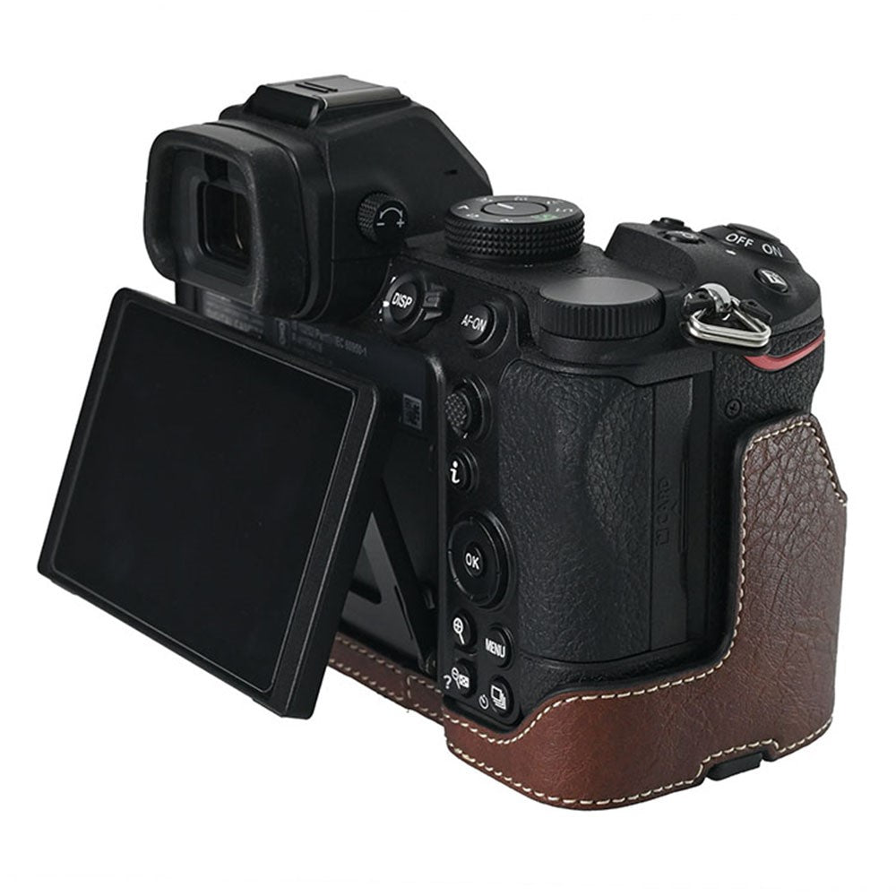 For Nikon Z 5 / Z 6 II / Z 7 II Camera Case with Shoulder Strap Large Cutout Litchi Texture PU Protective Cover