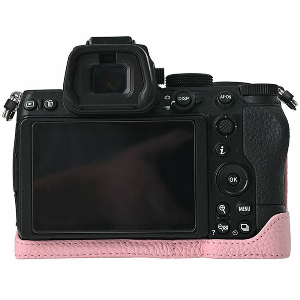 For Nikon Z 5 / Z 6 II / Z 7 II Camera Case Large Cutout Genuine Cow Leather Protective Cover