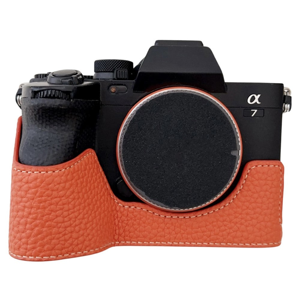 For Sony A7R V / A7 IV / A7S III / Alpha 1 Camera Case Large Cutout Litchi Texture PU Leather Protective Cover