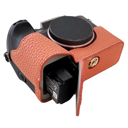 For Sony A7R V / A7 IV / A7S III / Alpha 1 Camera Case Large Cutout Litchi Texture PU Leather Protective Cover