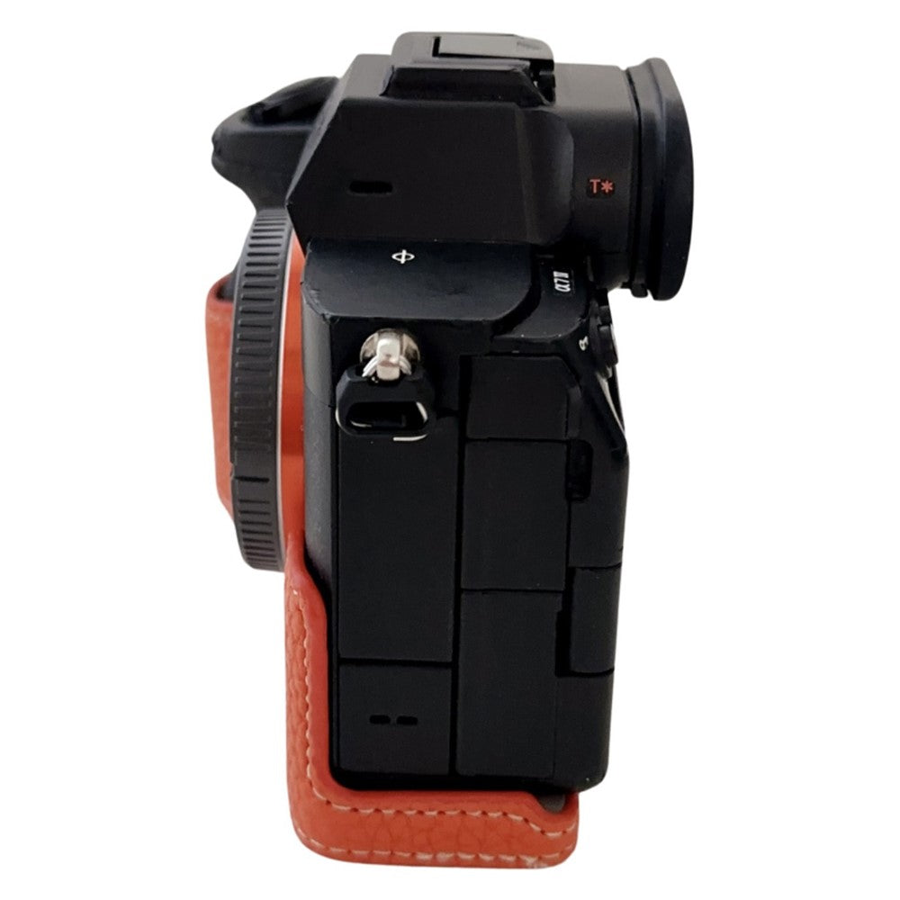 For Sony A7R V / A7 IV / A7S III / Alpha 1 Camera Case Large Cutout Litchi Texture PU Leather Protective Cover