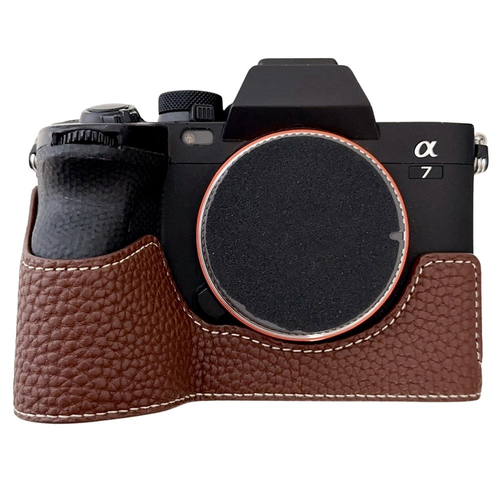 For Sony A7R V / A7 IV / A7S III / Alpha 1 Camera Case Large Cutout Litchi Texture PU Leather Protective Cover