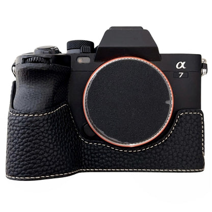 For Sony A7R V / A7 IV / A7S III / Alpha 1 Camera Case Large Cutout Litchi Texture PU Leather Protective Cover