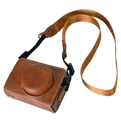For Sony ZV-1F Protective Cover Litchi Textured PU Leather Camera Case with Shoulder Strap