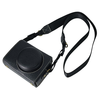 For Sony ZV-1F Protective Cover Litchi Textured PU Leather Camera Case with Shoulder Strap