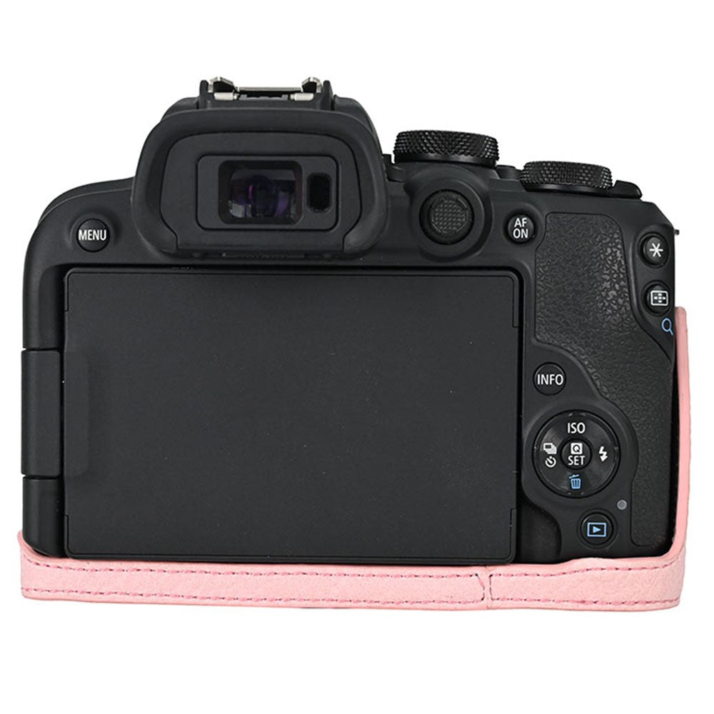 For Canon EOS R10 Camera Case Large Cutout Litchi Texture PU Leather Protective Cover