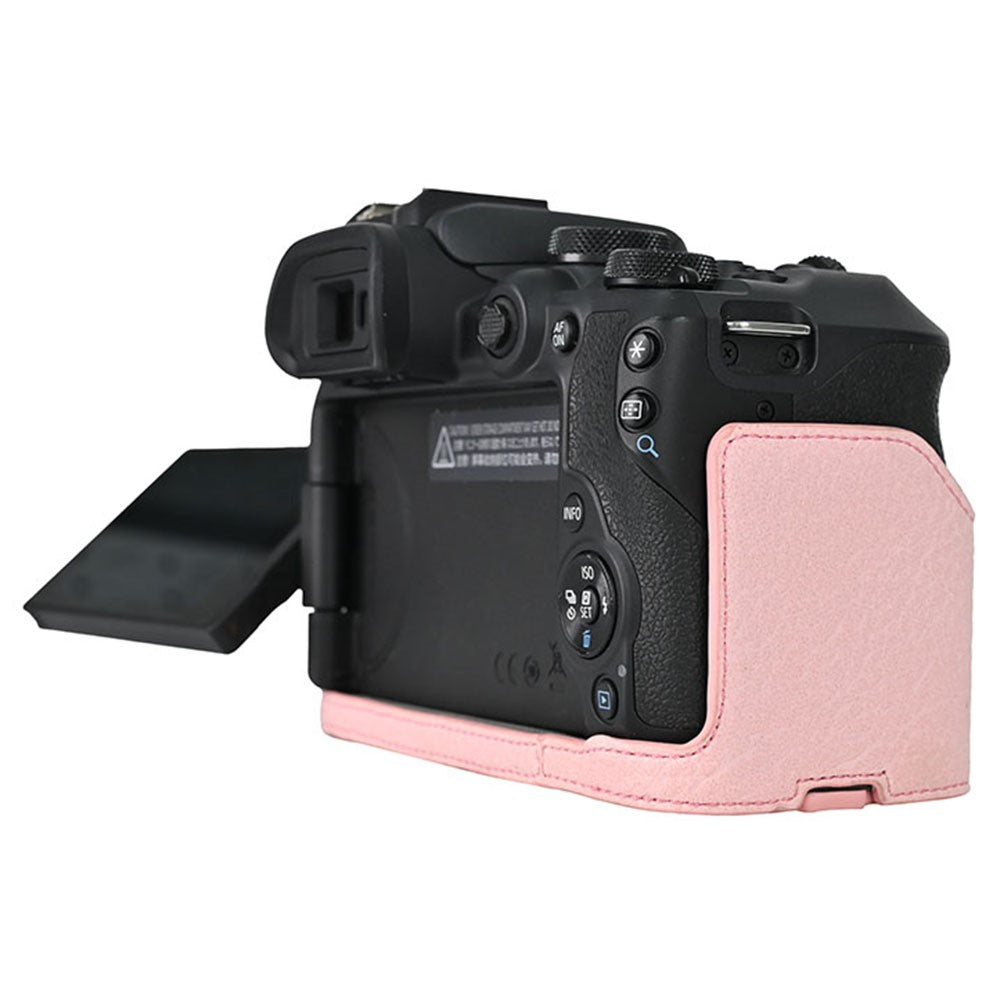 For Canon EOS R10 Camera Case Large Cutout Litchi Texture PU Leather Protective Cover