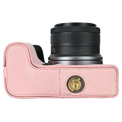For Canon EOS R10 Camera Case Large Cutout Litchi Texture PU Leather Protective Cover