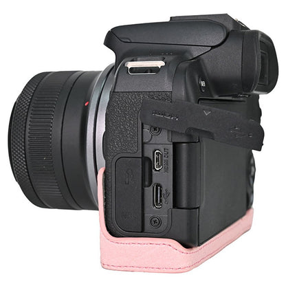 For Canon EOS R10 Camera Case Large Cutout Litchi Texture PU Leather Protective Cover