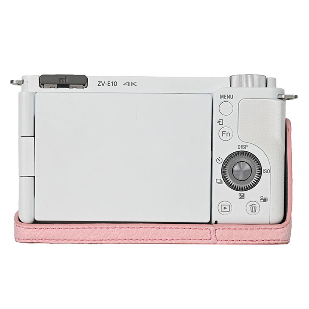 For Sony ZV-E10 Camera Bottom Case Half Body Leather Cover with Battery Opening