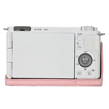 For Sony ZV-E10 Camera Bottom Case Half Body Leather Cover with Battery Opening