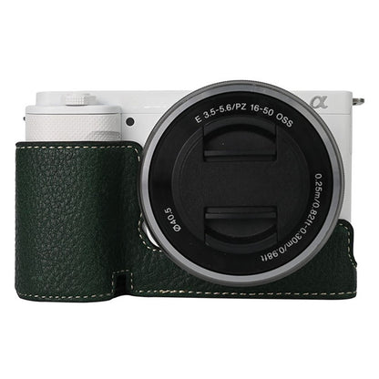 For Sony ZV-E10 Camera Bottom Case Half Body Leather Cover with Battery Opening