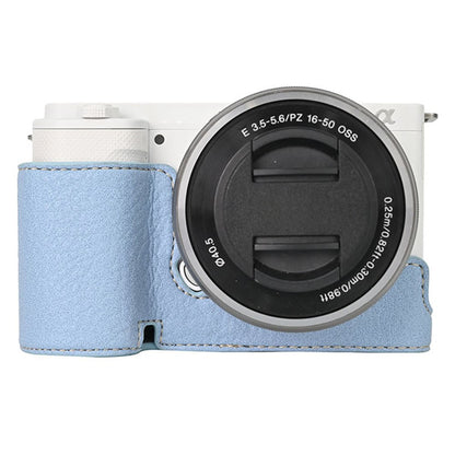 For Sony ZV-E10 Camera Bottom Case Half Body Leather Cover with Battery Opening
