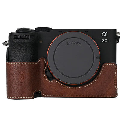 For Sony A7C II / A7CR Camera Case Large Cutout Litchi Texture PU Leather Protective Cover