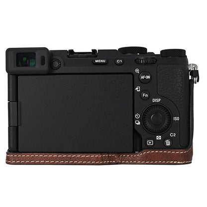 For Sony A7C II / A7CR Camera Case Large Cutout Litchi Texture PU Leather Protective Cover