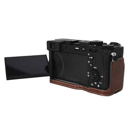 For Sony A7C II / A7CR Camera Case Large Cutout Litchi Texture PU Leather Protective Cover