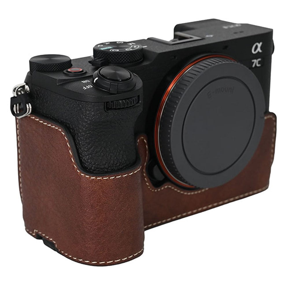 For Sony A7C II / A7CR Camera Case Large Cutout Litchi Texture PU Leather Protective Cover