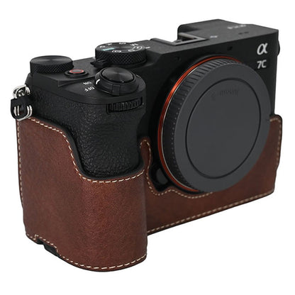 For Sony A7C II / A7CR Camera Case Large Cutout Litchi Texture PU Leather Protective Cover