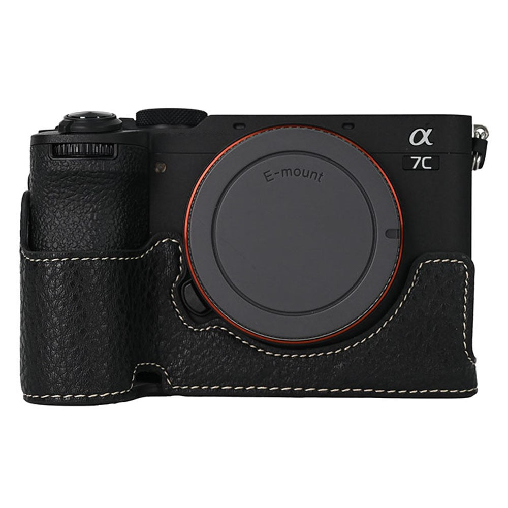 For Sony A7C II / A7CR Camera Case Large Cutout Litchi Texture PU Leather Protective Cover